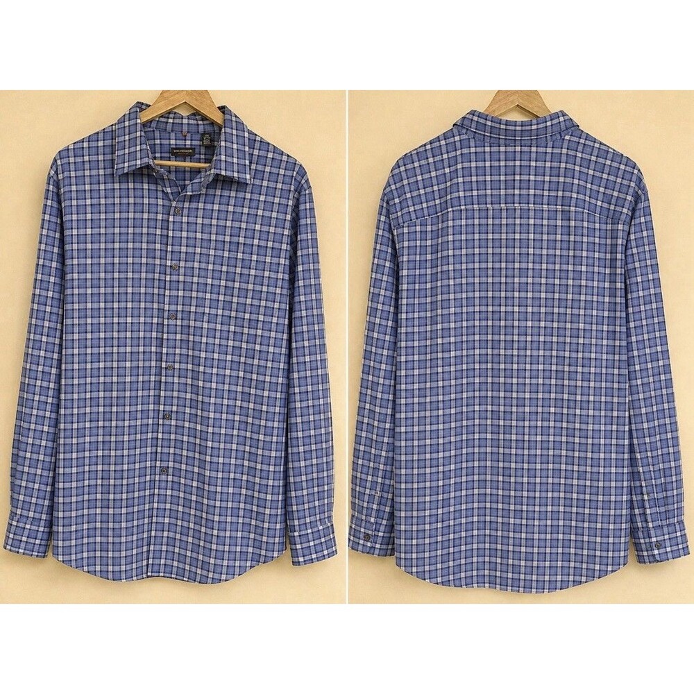 Van Heussen Men's Plaid Button Front Long -Sleeve Shirt Size XXL ( 18-18.5)